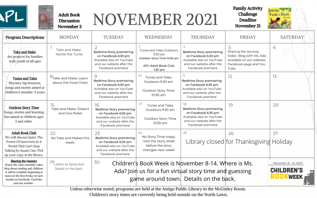 November Library Calendar