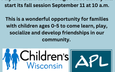 Play and Learn Fall Session Begins September 11