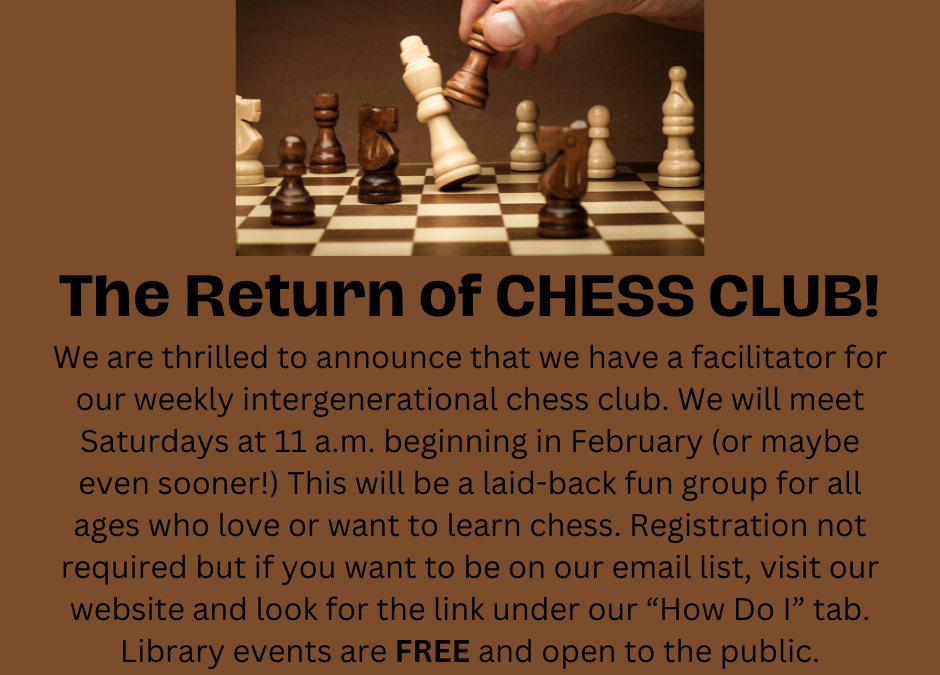 Chess Club is Returning