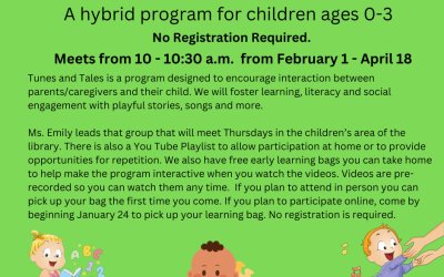 Tunes and Tales for Toddlers Begins February 1