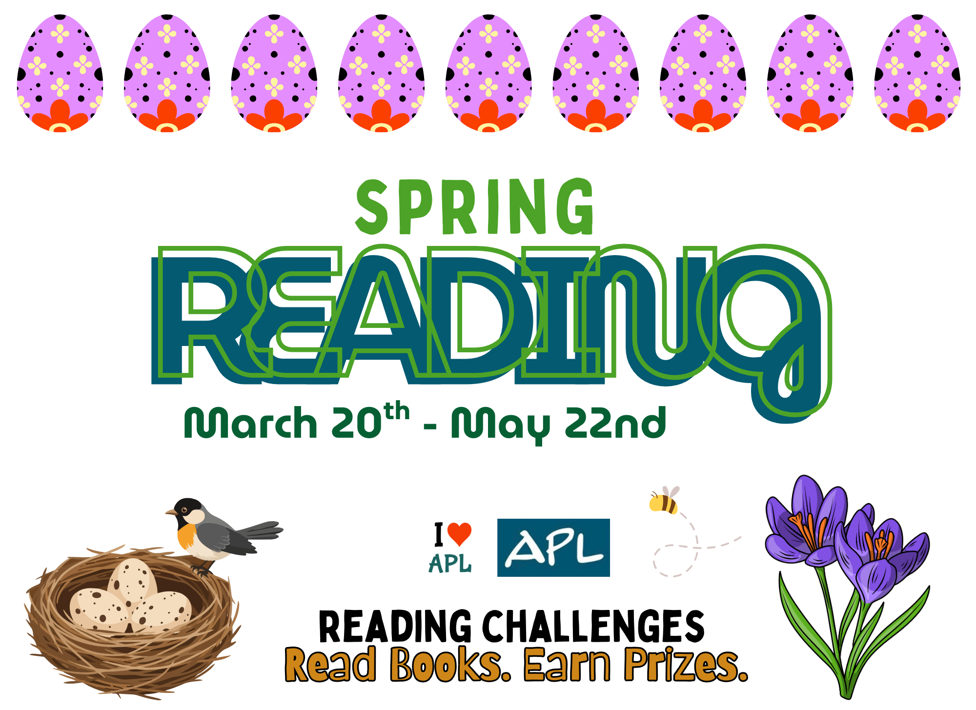 Spring reading challenge. March 20th - May 22nd.