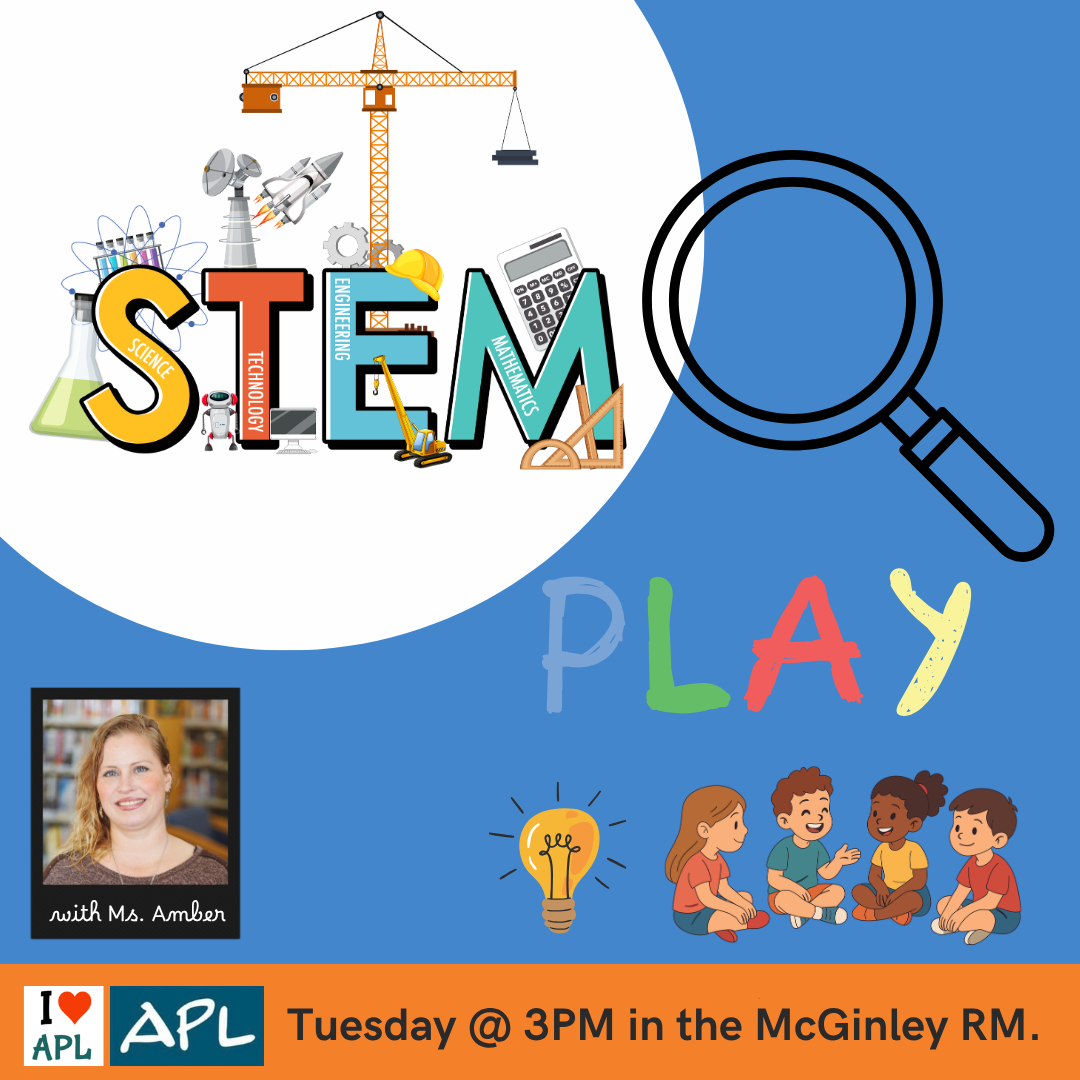 Stem Play on Tuesdays from 3PM-4PM in the McGinley room with Ms. Amber.