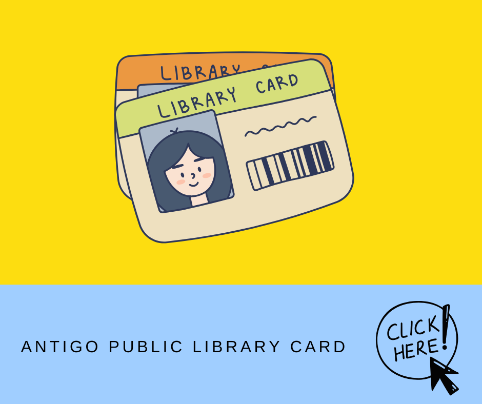 Link to information on library cards with the Antigo Public Library